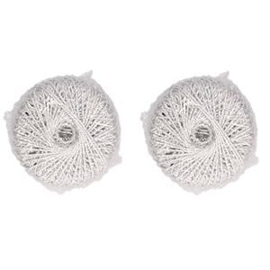 2x Zilveren glitter touw 20 meter hobby/cadeaulint - Touwen
