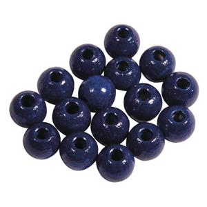 Rayher hobby materialen 460x stuks donkerblauwe houten kralen 6 mm - Hobbykralen