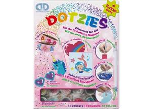 DOTZIES Original Diamond Painting Kreativset Pink 6 teilig mit je 2 B