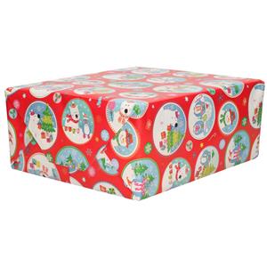 Bellatio 2x Rollen Kerst inpakpapier/cadeaupapier rood 2,5 x 0,7 meter -