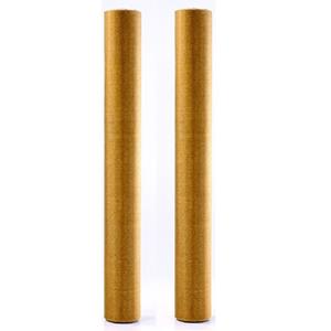 2x rollen gouden organza stof met glitters 36 cm breed -