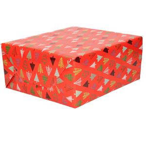 Bellatio 5x Rollen Kerst inpakpapier/cadeaupapier rood 2,5 x 0,7 meter -