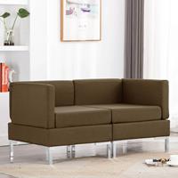 vidaxl Modular-Ecksofas 2 Stk. mit Auflagen Stoff  Braun