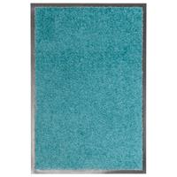 vidaxl Fußmatte Waschbar Cyan 40x60 cm Blau