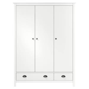 vidaXL Kledingkast 3 deuren Hill Range 127x50x170 cm grenenhout wit