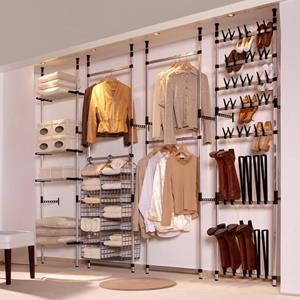 vidaXL Teleskop-Garderobe mit Stangen und Regal Aluminium 