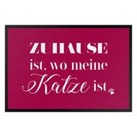 Klebefieber Fußmatte Zuhause ist wo meine Katze ist
