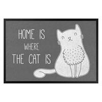 Klebefieber Fußmatte Home is where the cat is II