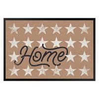 Klebefieber Fußmatte Home Sterne khaki