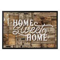 Klebefieber Fußmatte Home sweet home Holzwand