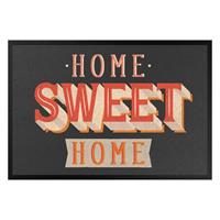 Klebefieber Fußmatte Home sweet home retro