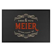 Klebefieber Fußmatte Vintage-Logo Wunschname