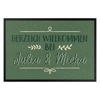 Klebefieber Fußmatte Herzlich Willkommen bei Wunschtext