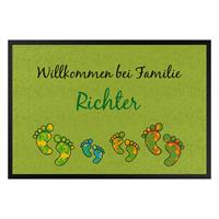 Klebefieber Fußmatte Willkommen Fußabdrücke Wunschtext