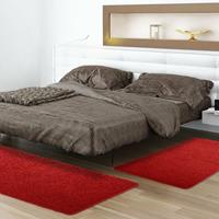 FLOORDIREKT Bettumrandung Sphinx Rot 1 Läufer 67x240 cm + 2 Brücken je 67x140 cm