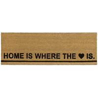 relaxdays Fußmatte lang Kokos 40 x 120 cm mit Spruch HOME IS WHERE THE HEART IS Kokosmatte als Fußabtreter für breite Indoor und Outdoor Türen rutschfest als