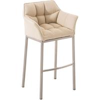 bauwerkmanufacture Bauwerk Manufacture - Barhocker Damaso Stoff mit 4-Fuß Gestell-creme-Edelstahl