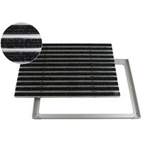 emcobautechnik EMCO Eingangsmatte DIPLOMAT Rips anthrazit 22mm + ALU Rahmen Fußmatte Türmatte Schuhabstreifer: 600 x 400 mm - EMCO BAUTECHNIK
