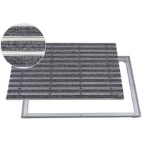 emcobautechnik EMCO Eingangsmatte DIPLOMAT Rips hellgrau 22mm + ALU Rahmen Fußmatte Schmutzfangmatte Fußabtreter Antirutschmatte: 600 x 400 mm - EMCO BAUTECHNIK