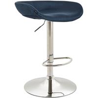 clp Barhocker Anaheim Stoff-blau-Metall in Chromoptik