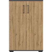 Certeo - Aktenschrank 4247 | HxBxT 1230 x 800 x 400 mm | Melaminharz | Graphit-Eiche |