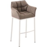 bauwerkmanufacture Bauwerk Manufacture - Barhocker Damaso Stoff mit 4-Fuß Gestell-terrabraun-Metall matt weiß