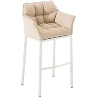 bauwerkmanufacture Bauwerk Manufacture - Barhocker Damaso Stoff mit 4-Fuß Gestell-creme-Metall matt weiß