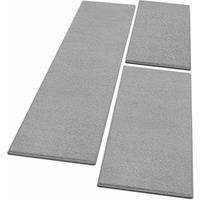 FLOORDIREKT 1A Bettumrandung Dynasty Silbergrau 1 Läufer 67x330 cm + 2 Brücken 67x130 cm