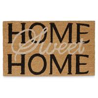 relaxdays Fußmatte Kokos Spruch HOME SWEET HOME heller Fußabtreter mit rutschfester PVC Unterlage Matte aus Kokosfasen als Sauberlaufmatte und