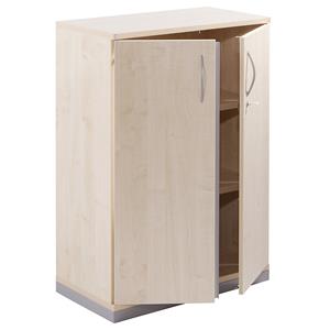 fmbüromöbel THEA Flügeltürschrank - 2 Fachböden, 3 Ordnerhöhen - Ahorn-Dekor Aktenschrank