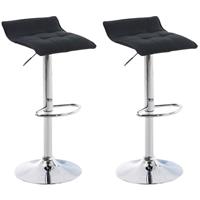 clp 2er Set Barhocker Madison Stoff-schwarz