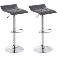 clp 2er Set Barhocker Madison Stoff-hellgrau - 