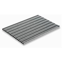 aco 75x50x2cm Eingangsmatte Schuhabstreifer Rips + Bürsten hellgrau ALU Fußmatte Türmatte Sauberlaufmatte