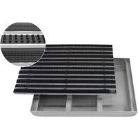 EMCO Eingangsmatte DIPLOMAT Bürsten + Gummi mit ALU Bodenwanne Fußmatte Schuhabstreifer Schmutzmatte: 600 x 400 mm