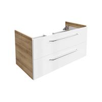fackelmann MILANO Waschbeckenunterschrank 100 cm, Braun hell/Weiß-'84215'