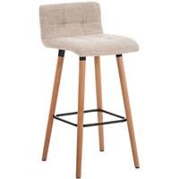 CLP Barhocker LINCOLN mit Stoffbezug und Holzgestell I Thekenhocker mit Rückenlehne und Fußstütze I Barstuhl mit einer Sitzhöhe von: 75 cm