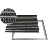 emcobautechnik EMCO Eingangsmatte DIPLOMAT Bürsten grau 22mm + ALU Rahmen Schmutzfangmatte Fußabtreter Antirutschmatte: 1000 x 500 mm - EMCO BAUTECHNIK