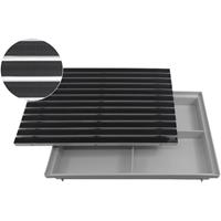 EMCO 60x40cm Eingangsmatte DIPLOMAT Gummi 22mm + ACO Bodenwanne Vario Light Fußmatte Türmatte Abstreifer