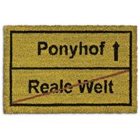 relaxdays Fußmatte Kokos Motiv PONYHOF 40 x 60 cm Kokosmatte mit rutschfester PVC Unterlage Fußabtreter aus Kokosfaser als Schmutzfangmatte und