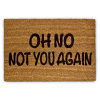 relaxdays Fußmatte Kokos OH NO 40 x 60 cm Kokosmatte mit rutschfester PVC Unterlage Fußabtreter aus Kokosfaser als Schmutzfangmatte und Sauberlaufmatte