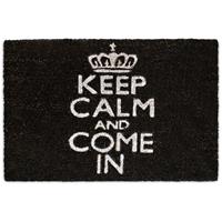 relaxdays Fußmatte Kokos KEEP CALM 40 x 60 cm Kokosmatte mit rutschfestem PVC Boden Fußabtreter aus Kokosfaser als Schmutzfangmatte und Sauberlaufmatte