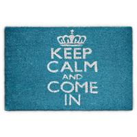 relaxdays Fußmatte Kokos KEEP CALM 40 x 60cm Kokosmatte mit rutschfester PVC Unterlage Fußabtreter aus Kokosfaser als Schmutzfangmatte und Sauberlaufmatte