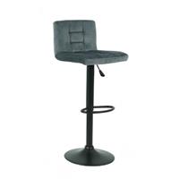 hela Barhocker Sitzhocker Hocker verstellbar 920353 AMANDA II Samtvelour Microfaser grau-SW15008 - 