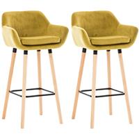 clp 2er Set Barhocker Grant Samt-gelb