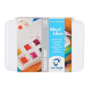 Talens Van Gogh Aquarelverf pocket box felle tinten met 12 kleuren in halve napjes