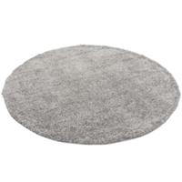 Pergamon Hochflor Langflor Teppich Aloha Rund grau Gr. 80 x 80
