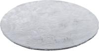 Pergamon Luxus Super Soft Fellteppich Plush Rund hellgrau Gr. 80 x 80