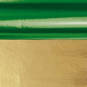 3x rollen knutsel folie groen/goud 50 x 80 cm -