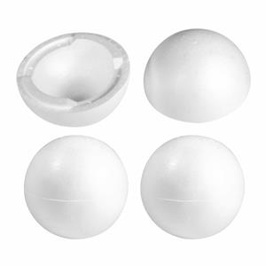 Rayher hobby materialen 6x stuks hobby/DIY holle piepschuim bal/bol 20 cm halve schalen -