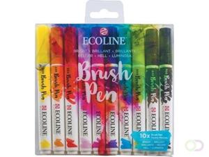 Talens Ecoline Brush pen, etui van 10 stuks, Helder